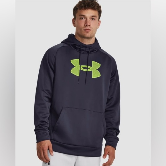Under Armour Men's UA Fleece Big Logo Hoodie Sweatshirt Medium Blue - Picture 6 of 12